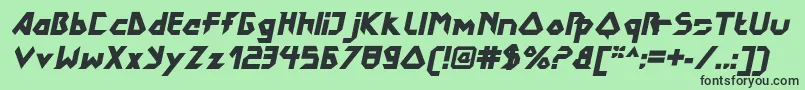 DokterbryceBlackitalic Font – Black Fonts on Green Background