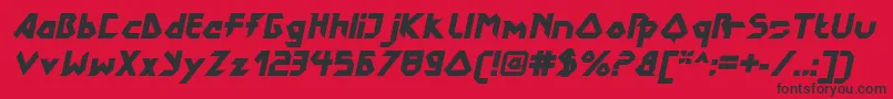 フォントDokterbryceBlackitalic – 赤い背景に黒い文字