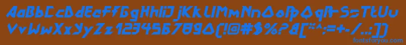 DokterbryceBlackitalic Font – Blue Fonts on Brown Background