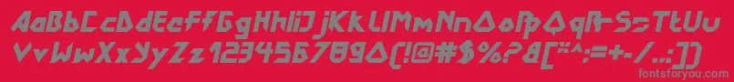 フォントDokterbryceBlackitalic – 赤い背景に灰色の文字