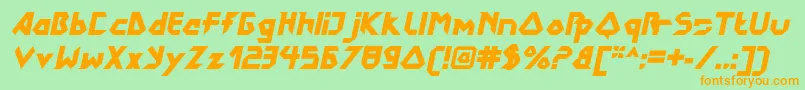 DokterbryceBlackitalic Font – Orange Fonts on Green Background
