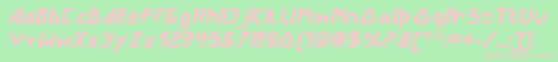 DokterbryceBlackitalic Font – Pink Fonts on Green Background