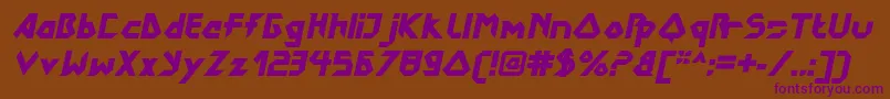 DokterbryceBlackitalic Font – Purple Fonts on Brown Background
