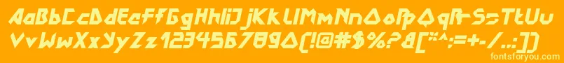 DokterbryceBlackitalic Font – Yellow Fonts on Orange Background