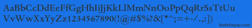 Шрифт DantemtstdMedium – чёрные шрифты на синем фоне
