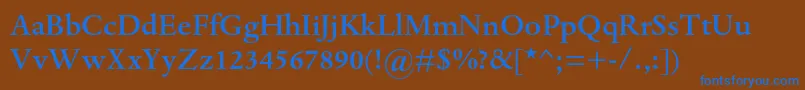 DantemtstdMedium Font – Blue Fonts on Brown Background