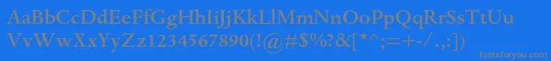 Weitere Informationen zur DantemtstdMedium-Schriftart DantemtstdMedium-Schriftart – Graue Schriften auf blauem Hintergrund