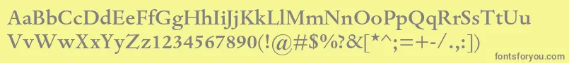 DantemtstdMedium Font – Gray Fonts on Yellow Background