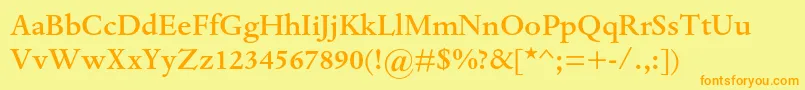 DantemtstdMedium Font – Orange Fonts on Yellow Background