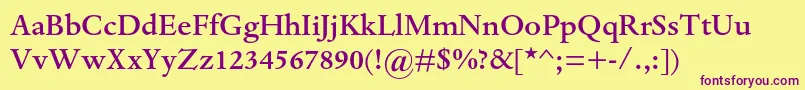 DantemtstdMedium Font – Purple Fonts on Yellow Background