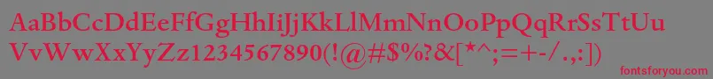 DantemtstdMedium Font – Red Fonts on Gray Background