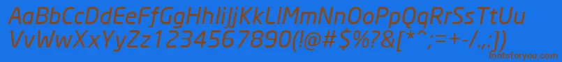 NeoSansCyrItalic Font – Brown Fonts on Blue Background