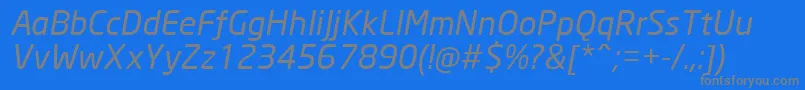 Weitere Informationen zur NeoSansCyrItalic-Schriftart NeoSansCyrItalic-Schriftart – Graue Schriften auf blauem Hintergrund