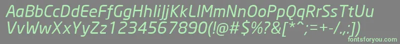NeoSansCyrItalic-fontti – vihreät fontit harmaalla taustalla