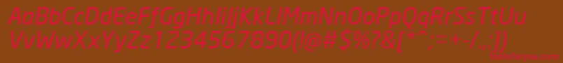 NeoSansCyrItalic Font – Red Fonts on Brown Background