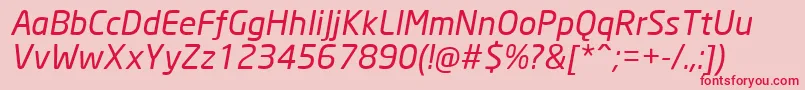 NeoSansCyrItalic-Schriftart – Rote Schriften auf rosa Hintergrund