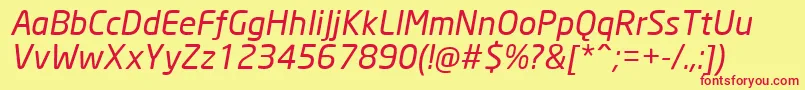 NeoSansCyrItalic Font – Red Fonts on Yellow Background