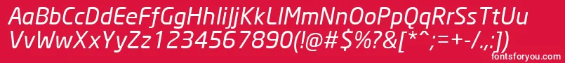 NeoSansCyrItalic Font – White Fonts on Red Background