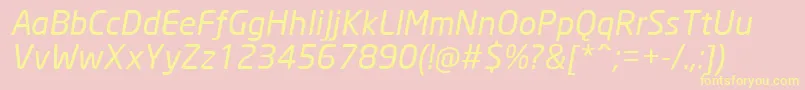 NeoSansCyrItalic Font – Yellow Fonts on Pink Background