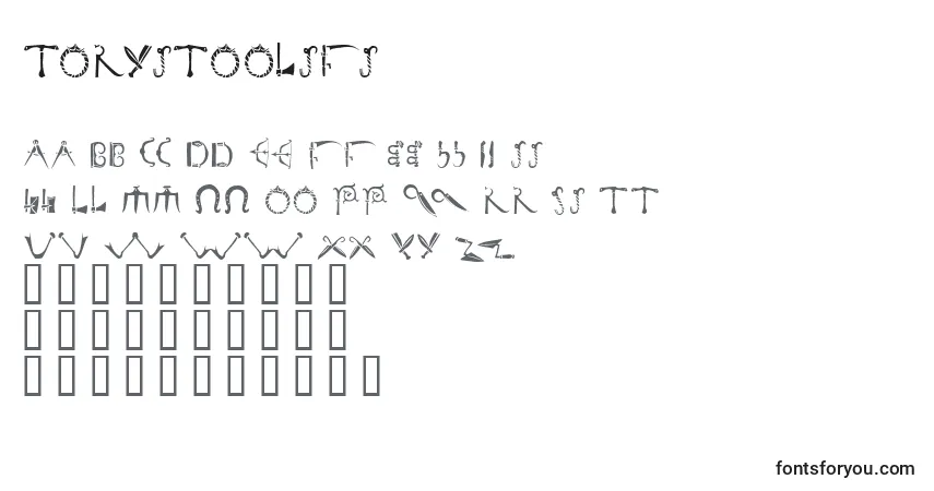 Schriftart Torystoolsfs – Alphabet, Zahlen, spezielle Symbole