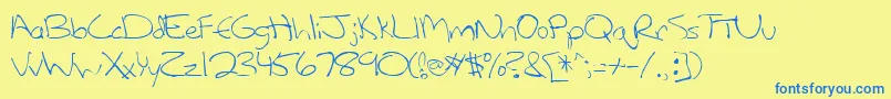 LanetteRegular Font – Blue Fonts on Yellow Background