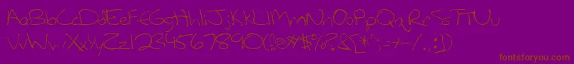 LanetteRegular-Schriftart – Braune Schriften auf violettem Hintergrund