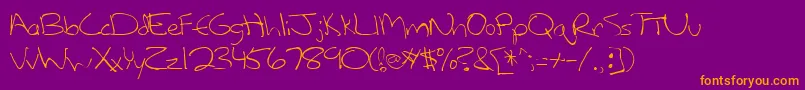 LanetteRegular Font – Orange Fonts on Purple Background