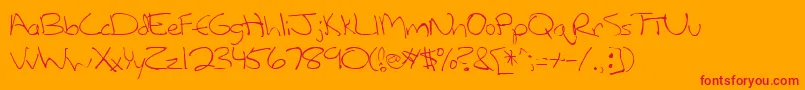 LanetteRegular Font – Red Fonts on Orange Background