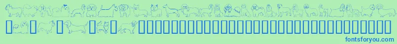 Puppins Font – Blue Fonts on Green Background