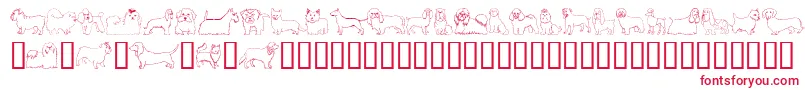 Puppins Font – Red Fonts on White Background