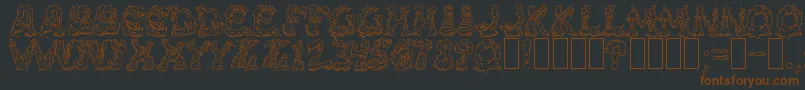 Riotact2-fontti – ruskeat fontit mustalla taustalla