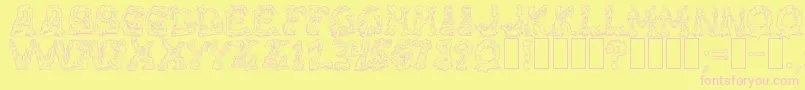 More about Riotact2 Font Riotact2 Font – Pink Fonts on Yellow Background