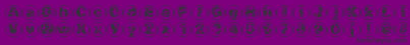 Fonte Swisscheesecircles02 – fontes pretas em um fundo violeta