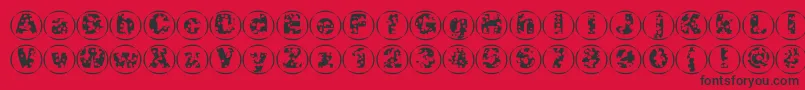 Swisscheesecircles02 Font – Black Fonts on Red Background