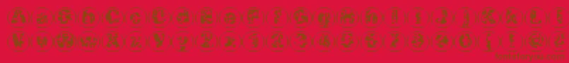 Swisscheesecircles02 Font – Brown Fonts on Red Background