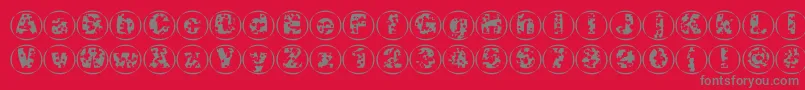 Swisscheesecircles02 Font – Gray Fonts on Red Background