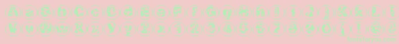 Swisscheesecircles02 Font – Green Fonts on Pink Background