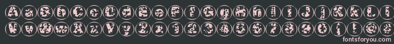 Swisscheesecircles02 Font – Pink Fonts on Black Background