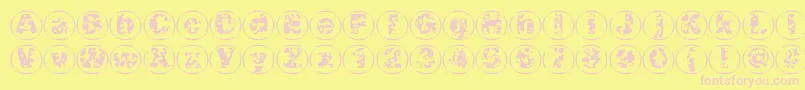 Swisscheesecircles02 Font – Pink Fonts on Yellow Background