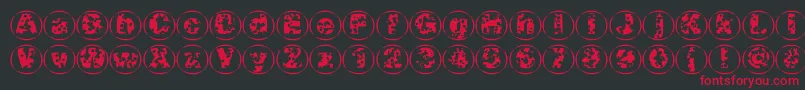 Swisscheesecircles02 Font – Red Fonts on Black Background