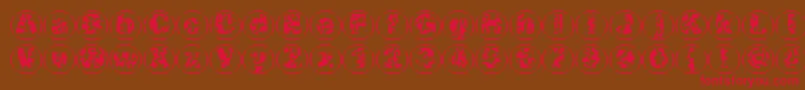 Swisscheesecircles02 Font – Red Fonts on Brown Background