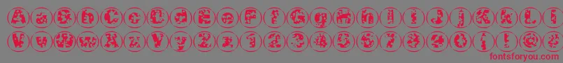 Swisscheesecircles02-Schriftart – Rote Schriften auf grauem Hintergrund