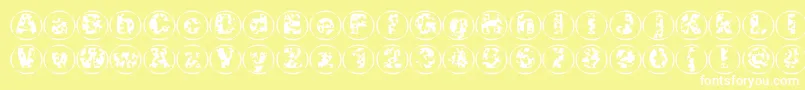 フォントSwisscheesecircles02 – 黄色い背景に白い文字