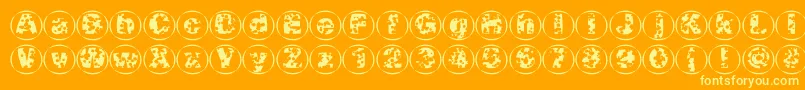 Swisscheesecircles02 Font – Yellow Fonts on Orange Background