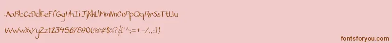 fuente StandardNibHandwritten – Fuentes Marrones Sobre Fondo Rosa