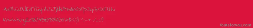 Police StandardNibHandwritten – polices grises sur fond rouge