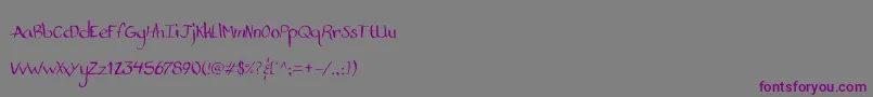 StandardNibHandwritten Font – Purple Fonts on Gray Background
