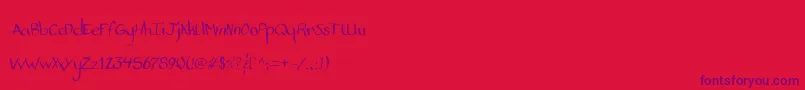 More about StandardNibHandwritten Font StandardNibHandwritten Font – Purple Fonts on Red Background