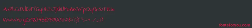 StandardNibHandwritten Font – Red Fonts on Black Background