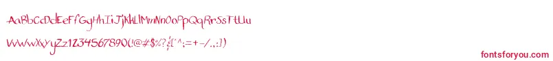 StandardNibHandwritten Font – Red Fonts on White Background